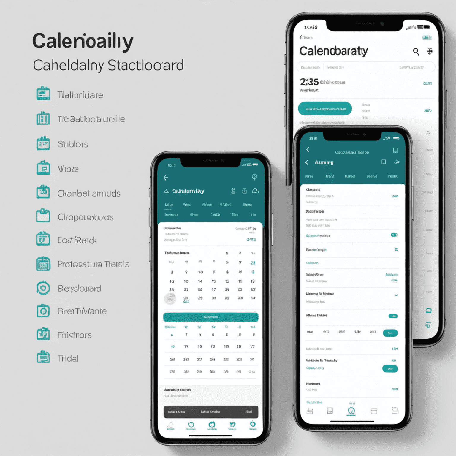 A sleek interface showcasing Calendaly-Scheduling's main dashboard with calendar views, scheduling options, and productivity metrics