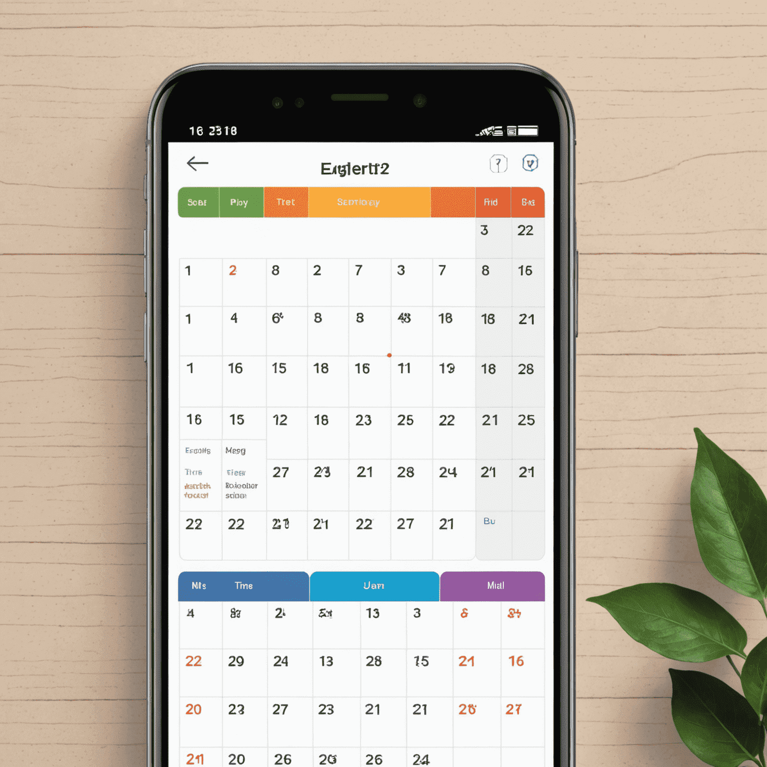 A well-organized digital calendar with color-coded events and time blocks, showcasing efficient scheduling techniques